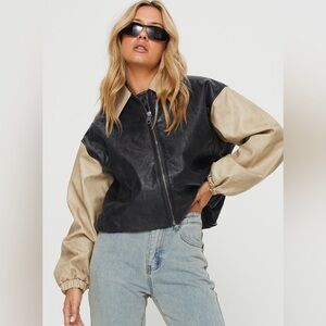 Princess Polly Nirvana Bomber Jacket Camel